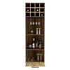 Tuhome Marsella Corner Bar Cabinet, Eight Built-in Wine Rack, Two Side Shelves, Mahogany/Aged Oak BGM7769